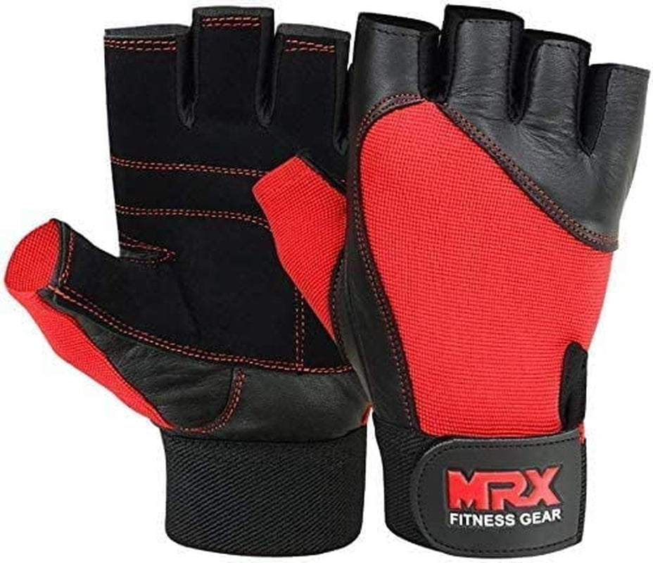 Weight Lifting Gloves Gym Training Bodybuilding Fitness Glove Workout Men & Women Red M