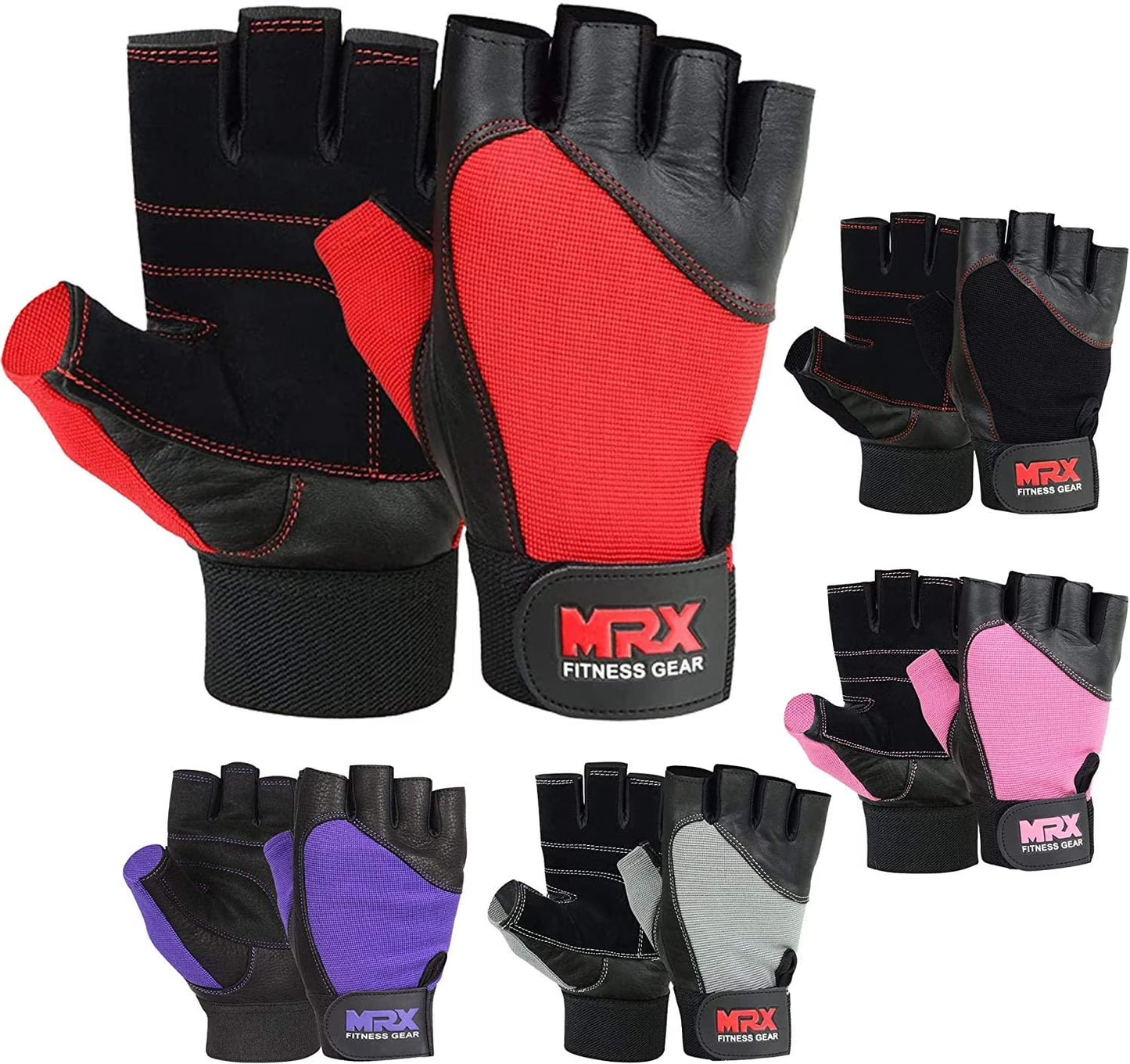 Weight Lifting Gloves Gym Training Bodybuilding Fitness Glove Workout Men & Women Red M