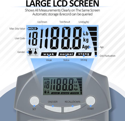 Grip Strength Tester, Hand Grip Dynamometer, Electronic Hand Grip Strength Teste